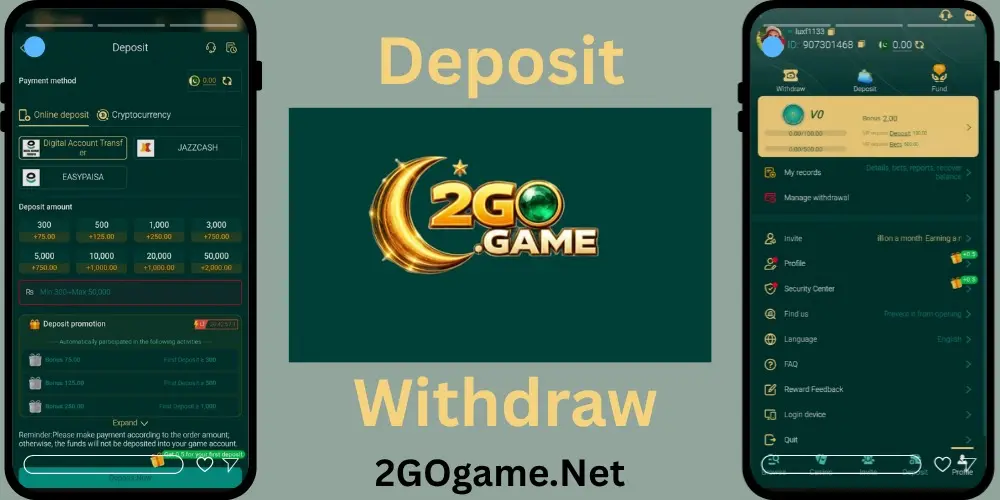 2Go game Withdraw